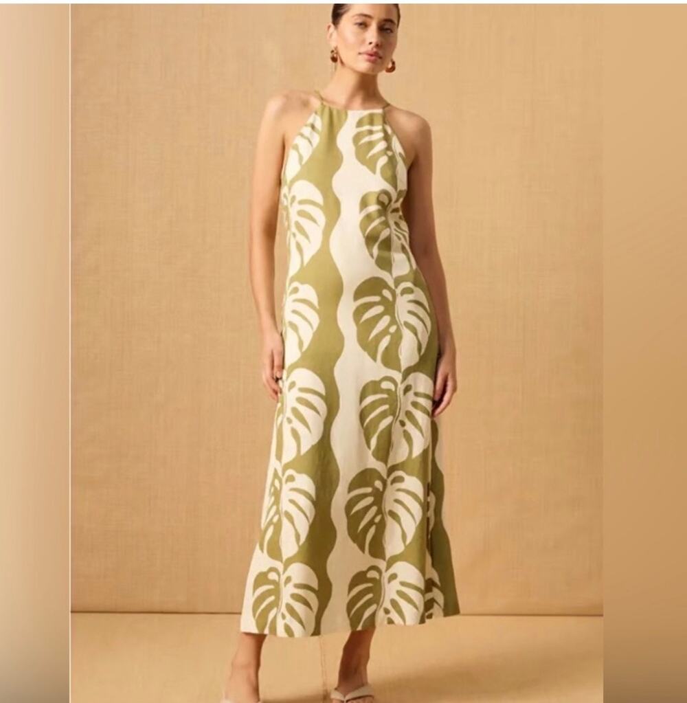 Mon Renn midsummer palm apron dress